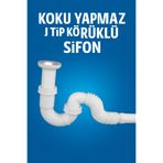 Primeaks Koku Önleyici J Tipi Körüklü Lavabo Sifonu