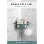 Primeaks Yapışkanlı Banyo Köşe Rafı | Plastik Üçgen Raf | Delme Yok | Pratik & Dayanıklı