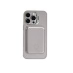 PrimeCase Iphone 13-14 Uyumlu Gri Manyetik Özellikli Standlı Deri Kılıf+Kartlık