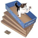 PrimePets 3'ü 1 arada Kedi Tırmalama Kartonu, Ters Çevrilebilir Oluklu Kedi Tırmalama Pedi, Geri Dönüşüm Dalgası Kavisli Tırmalama Tahtası, Mobilya Koruyucu için Yedek Parça, Kedi Nanesi Dahil