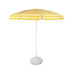 Primera Plaj Şemsiyesi 200 Cm Sarı Çizgili Pamuklu Kumaş ( Bidonlu ) - 2 x 2 m - Sarı - Beyaz