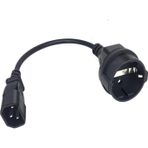 PrimeX Plus PrimeX PX-C14 SCHUKO, 0.35 Metre 1.5mm UPS/PSU SCHUKO Çevirici Kablo, UPS Priz Çevirici 1.5mm Kalın Kablo, Kısa SCHUKO K