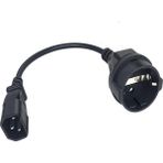 PrimeX Plus Primex PX-C14 Schuko, 0.35 Metre 1.5mm Ups/psu Schuko Çevirici Kablo, Ups Priz Çevirici 1.5mm Kalın Kablo, Kısa Schuko Kablo - 0,35 cm - Siyah