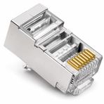 PrimeX Plus PX-CAT660 Metal Cat6 RJ45 Konnektör 100’lü Paket, Shielded Metal Cat6 Jak, Ethernet Network Kablo Ucu, CAT6 LAN UTP FTP STP Kablo İçin RJ45 Kablo Başlığı