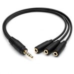 PrimeX PX-3AUX 3’lü Stereo Çoklayıcı, 3.5 mm AUX Jak Splitter Kablo, 1 Erkek Giriş 3 Dişi Çıkış, Kulaklık Hoparlör Telefon PC Araç Ses Paylaşım Adaptörü