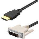 PrimeX PX-4106 Molex 2 Metre DVI to HDMI kablo, HDMI to DVI Kablo, 1080P FHD Çift Yönlü DVI HDMI Kablo