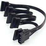 PrimeX PX-4355 Molex to SATA Power Çoklayıcı Kablo, 4 Pin IDE PSU to 5 Port SATA Güç Kablosu, 60 cm%100 Saf Bakır HDD SSD DVD Güç Bağlantı Kablosu, PC Kasa İçi SATA Power Splitter
