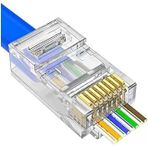 Primex Px-560C6 Rj45 Cat6 Konnektör, 100’Lü Paket Yeni Nesil Rj45 Utp, Cat6 Ethernet Lan Kablo Ucu, Şeffaf Beyaz Polimer Rj45 Erkek Plug, Modem Router Switch Patch Panel Kablo Sonlandırm