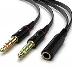 PrimeX PX-8005 Tek Girişli Kulaklığı Bilgisayara Bağlama, Kulaklık ve Mikrofon Ayırıcı, 1 Dişi 2 Ekek 3.5mm Jak Mikrofonlu Kulaklık Ayırıcı, Çevirici