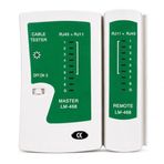 PrimeX PX-8070 RJ45 RJ11 Kablo Test Cihazı, CAT5 CAT6 CAT7 CAT8 LAN Ethernet Kablo Tester, ADSL Telefon ve İnternet Kablosu Kontrol Cihazı, LED Göstergeli Network Kablo Test Aleti, 9V Pil ile Çalışır
