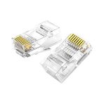 PrimeX PX-COB8P RJ45 Jack, 100’lü Paket UTP Ethernet Konnektör, 8P8C Network LAN Kablo Ucu, İnternet Kablosu Sonlandırma Plug, Modem Router Switch Patch Panel Kamera Sistemi Bağlantı Jakı