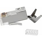 PrimeX Q-J710M Cat7 Metal RJ45 Konnektör, 10’lu Paket Cat7 Jack + Ayraç, Ethernet Network LAN Kablo Ucu, Metal Gövdeli RJ45 Plug, Cat7 Kablo Sonlandırma Konnektörü