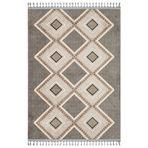Primrose Gri Geometrik Bambu Makinada Yıkanabilir Kaymaz Taban Dijital Makine Baskı Salon Halı-I-Mvh-Zen-Z-4078-100x150