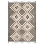Primrose Gri Geometrik Bambu Makinada Yıkanabilir Kaymaz Taban Dijital Makine Baskı Salon Halı-I-Mvh-Zen-Z-4078-100x500