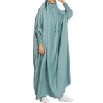 Pringbud Büzgülü Kol Abaya Elbise, İlkbahar ve Sonbahar için Maksi Boy Elbise, Kadın Giyim, Açık Yeşil, Tek Beden