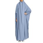 Pringbud Büzgülü Kol Abaya Elbise, İlkbahar ve Sonbahar için Maksi Boy Elbise, Kadın Giyim, Gök Mavisi, Tek Beden