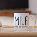 print dore New Mom Gift Mom In Love With Fitness Mug MILF Gifts Mom Gifts from Sister First Mothers Day Present MILF Sister Funny Exercise Coffee Mug