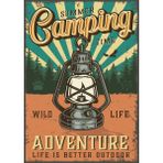 Printhome Ahşap Vintage Tablo " Adventure Camping" Ahşap Mdf 25X35CM
