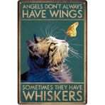 Printhome Ahşap Vintage Tablo " Angels Dont Always Have Wings" Mdf 25X35 cm