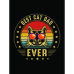 Printhome Ahşap Vintage Tablo " Best Cat Dad Ever " Ahşap Mdf 25X35CM