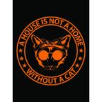 Printhome Ahşap Vintage Tablo " House Is Not Home Whitout Cat " Ahşap Mdf 25X35 cm