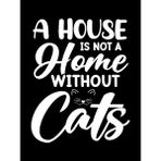Printhome Ahşap Vintage Tablo " House Is Not Home Whitout Cat"ahşap Mdf 25X35CM