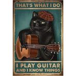 Printhome Ahşap Vintage Tablo " I Play Guitar And I Know Things" Ahşap Mdf 25X35CM