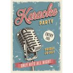 Printhome Ahşap Vintage Tablo " Karaoke Party "ahşap Mdf 25X35CM