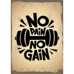 Printhome Ahşap Vintage Tablo " No Pain No Gain "ahşap Mdf 25X35CM