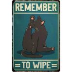 Printhome Ahşap Vintage Tablo " Remember To Wipe" Ahşap Mdf 25X35CM