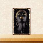 Printhome Ahşap Vintage Tablo " Siyahi Kadın " Ahşap Mdf 25X35CM