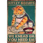 Printhome Ahşap Vintage Tablo " We Knead Em You Need Em" Ahşap Mdf 25X35 cm