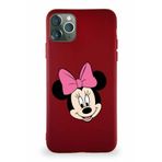 PrintiFy Apple Apple iPhone 11 Pro Max Soft Premier Kapak Minnie Mouse-c Tasarımlı Silikon Kılıf - Mürdüm
