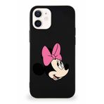 PrintiFy Apple Apple iPhone 12 Soft Premier Kapak Minnie Mouse-a Tasarımlı Silikon Kılıf - Siyah