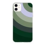 PrintiFy Apple iPhone 11 ile Uyumlu Kapak Renk Cümbüşü C Tasarımlı 1mm Fit Şeffaf Silikon Kılıf Haki