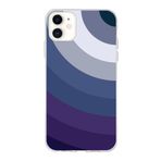 PrintiFy Apple iPhone 11 ile Uyumlu Kapak Renk Cümbüşü E Tasarımlı 1mm Fit Şeffaf Silikon Kılıf Mavi