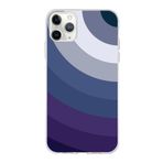 PrintiFy Apple iPhone 11 Pro Max ile Uyumlu Kapak Renk Cümbüşü E Tasarımlı 1mm Fit Şeffaf Silikon Kılıf Mavi