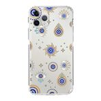 Printify Apple iPhone 11 Pro Max ile Uyumlu Nazar Boncuğu 5 Kamera Korumalı Şeffaf Silikon Kılıf
