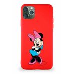 PrintiFy Apple iPhone 11 Pro Max Soft Kapak Minnie Mouse-d Tasarımlı Silikon Kılıf - Kırmızı
