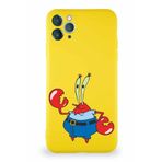 Printify Apple Iphone 11 Pro Max Soft Premier Kapak Bay Yengeç Tasarımlı Silikon Kılıf - Sarı