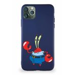 Printify Apple Iphone 11 Pro Max Soft Premier Kapak Bay Yengeç Tasarımlı Silikon Lacivert Kılıf
