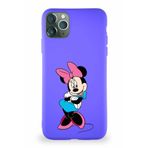 PrintiFy Apple iPhone 11 Pro Max Soft Premier Kapak Minnie Mouse-d Tasarımlı Silikon Kılıf - Mor