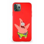 Printify Apple Iphone 11 Pro Max Soft Premier Kapak Patrick Yıldız Tasarımlı Silikon Kılıf - Kırmızı