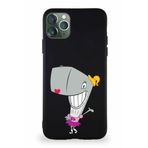 Printify Apple Iphone 11 Pro Max Soft Premier Kapak Pearl Yengeç Tasarımlı Silikon Kılıf - Siyah