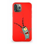 PrintiFy Apple Iphone 11 Pro Max Soft Premier Kapak Plankton Tasarımlı Silikon Kılıf - Kırmızı