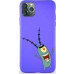 Printify Apple Iphone 11 Pro Max Soft Premier Kapak Plankton Tasarımlı Silikon Kılıf - Mor