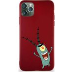 Printify Apple Iphone 11 Pro Max Soft Premier Kapak Plankton Tasarımlı Silikon Kılıf - Mürdüm
