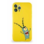 Printify Apple Iphone 11 Pro Max Soft Premier Kapak Plankton Tasarımlı Silikon Kılıf - Sarı