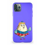 Printify Apple Iphone 11 Pro Max Soft Premier Kapak Puff Tasarımlı Silikon Mor Kılıf