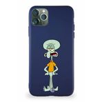 Printify Apple Iphone 11 Pro Max Soft Premier Kapak Squidward Dokunaç Tasarımlı Silikon Kılıf - Lacivert